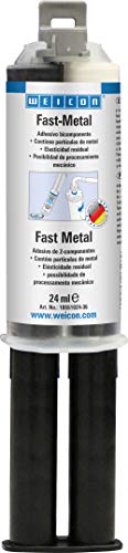 WEICON 10551024-36 Adhesivo Fast Epoxi al Minuto, 24 ml líquido, Pegamento 2 componentes para Metal, Vidrio, etc, Gris