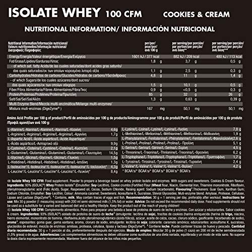 Weider Isolate Whey 100CFM 908gr Sabor Cookies. 100% aislado de proteina de suero. Cero azúcar, cero aspartamo, con stevia, con dygezime, con BCAA, apto para veganos. Isolac. Para dietas keto.