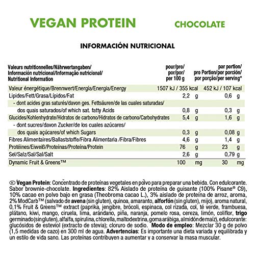 Weider Vegan Protein. Sabor Chocolate. Proteína 100% vegetal de guisantes (PISANE) y arroz. Sin gluten. Sin lactosa. Sin aceite de palma (750 g)