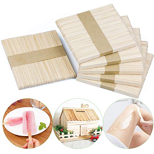 WEKON Palo de Helado, Palillo de Helado, Palito Madera de Helado, Paleta de Helado, Barras de Helado 114 * 10 * 2MM 100% Madera Natural No Teñido No Tóxico Extra Duradero