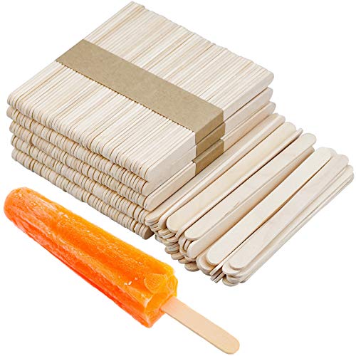 WEKON Palo de Helado, Palillo de Helado, Palito Madera de Helado, Paleta de Helado, Barras de Helado 114 * 10 * 2MM 100% Madera Natural No Teñido No Tóxico Extra Duradero