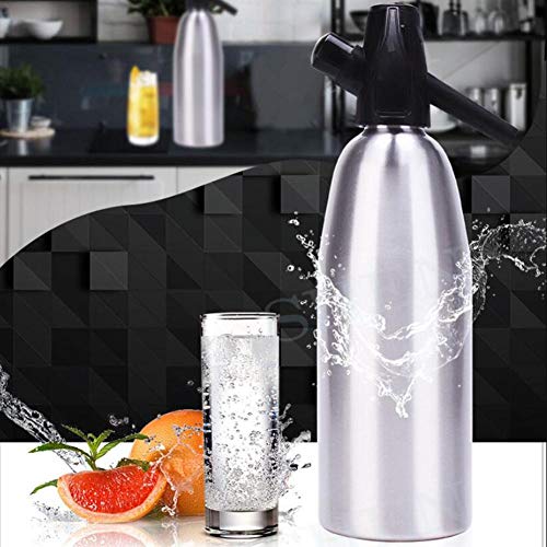 Welltobuy Botella De Sifón De Soda De 1000 Ml Sifón De Soda De Aleación Profesional Seltzer Carbonatado Fabricante De Agua con Regulador De Presión para Cócteles De Bebidas De Jugo