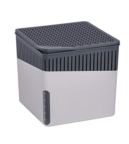 Wenko 50221100 Deshumidificador Cube 1000g, Gris Oscuro, 16,5 x 16,5 x 15,7 cm
