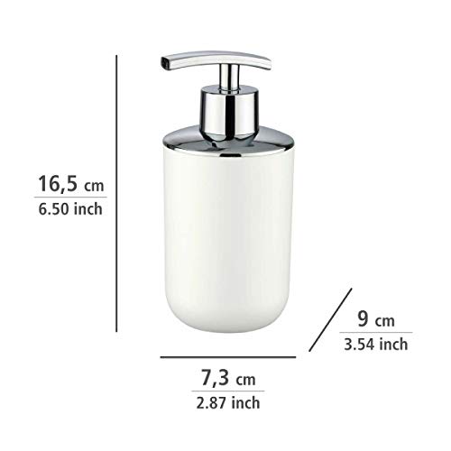 Wenko Brasil Dosificador Jabón 0.32 L, Elastómero Termoplástico (TPE), Blanco, 9x7.3x16.5 cm