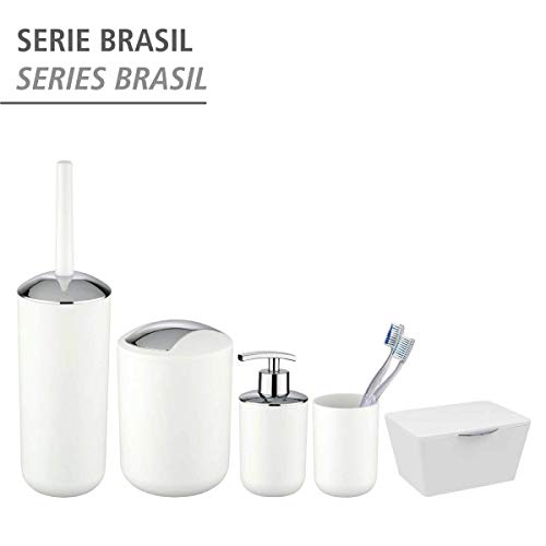 Wenko Brasil Dosificador Jabón 0.32 L, Elastómero Termoplástico (TPE), Blanco, 9x7.3x16.5 cm