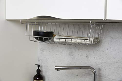 Wenko Cesto Organizador Armario Cocina, Metal, Plata Brillante, 15x44x27 cm