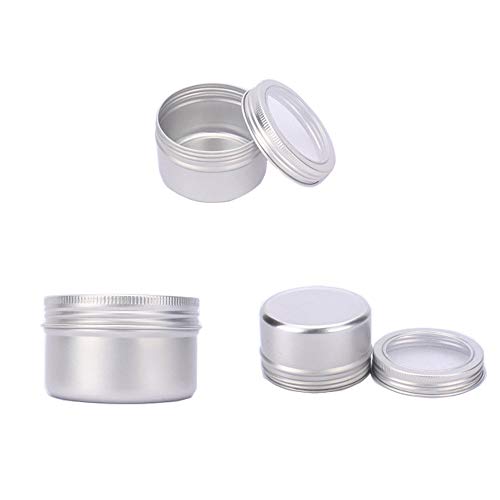 Wenlai 12pcs/120ML Redondo Latas de AluminioTarros,con Tapa Transparente Cajas de Aluminio Vacías para Cosméticos, para Arte de uñas,Almacenar Especias, Dulces, te o Regalos,Joyas de Diamantes