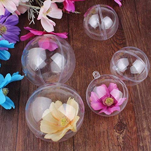 Wenosda Christmas Clear Chucherías Bola Transparente Adorno de Esfera de plástico para Rellenar para el árbol de Navidad/Decoración del hogar/Boda/Cumpleaños/Fiesta/Caja de Regalo, etc (20pcs, 40mm)