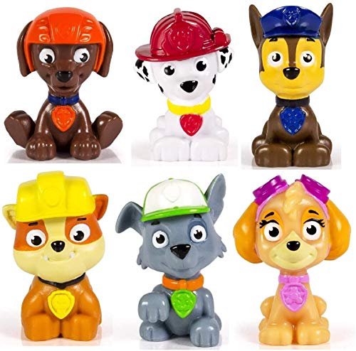 WENTS Caricatura Paw Dog Patrol Cake Topper Mini Juego de Figuras Niños Mini Juguetes Baby Shower Fiesta de cumpleaños Pastel Decoración Suministros 12 piezas