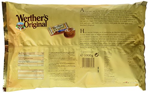 Werther's Original Caramelos de Crema de Café Sin Azúcar - 2 Paquetes de 1000 gr - Total: 2000 gr