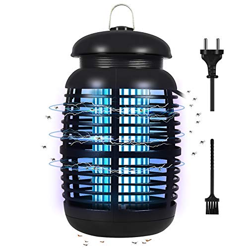 Wesimplelife Lámpara Antimosquitos 15W 4000V Lampara para Mata Mosquitos Insectos Bug Zapper con Luz UV y cajón Limpio Lámpara de Alto Voltaje para Matar Insectos Moscas Polillas para Casa Jardín