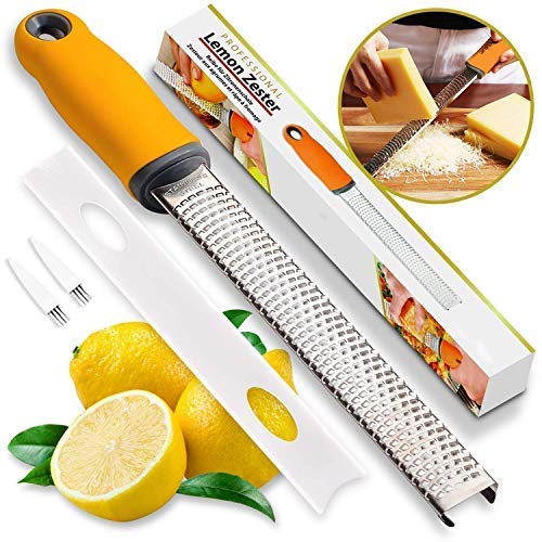 WesKimed Zester Rallador De Queso,Rallador De Limón,Rallador De Cocina,Rallador Hecho De Acero Inoxidable,Ideal para Quesos,Parmesanos,Chocolates,Patata,Verduras Y Frutas