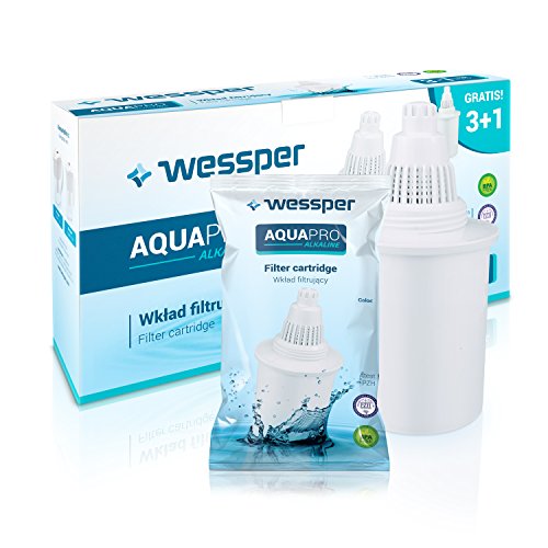 Wessper 4 Cartuchos de filtrado de agua alkalina AQUApro-Sistema de filtración ionizador de 7 fases- agua saludable, Blanco