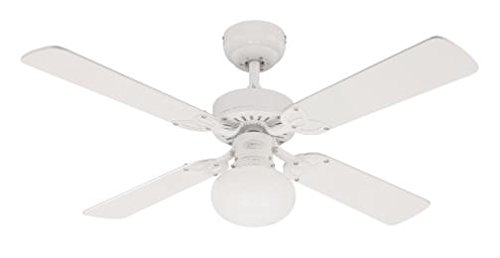 Westinghouse Ceiling Fans Vegas Ventilador de Techo, Metal, Acabado en Blanco con aspas Reversibles en Blanco/Pino blanquedado