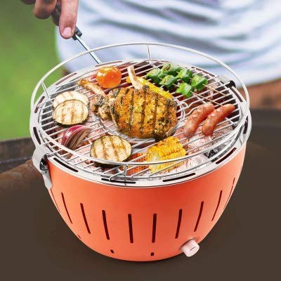 WFFF BBQ Grill - Parrilla portátil de Acero Inoxidable para Exteriores, Parrilla de Picnic Salvaje en casa, Barbacoa Coreana sin Humo de carbón, Barbacoa