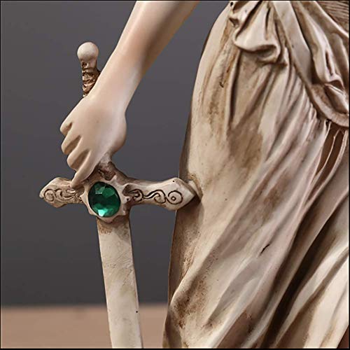 Wghz 14.5"Estatua de la Justicia ciega doblada, Escultura de Resina de Primera Calidad de la Diosa Romana de la Justicia con la balanza de la Justicia y la Espada, Grande 18x57cm (7x22inch)
