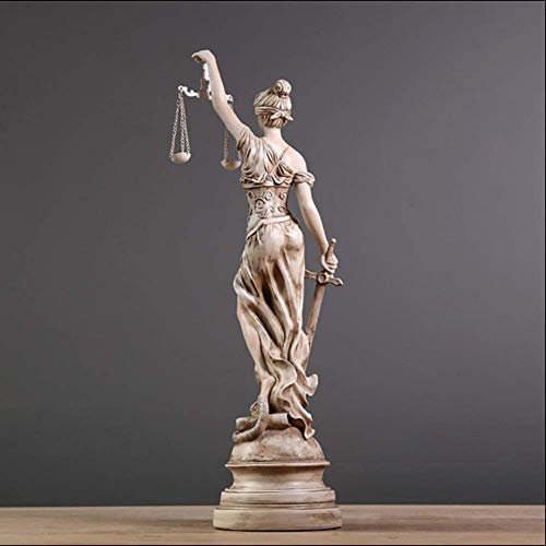 Wghz 14.5"Estatua de la Justicia ciega doblada, Escultura de Resina de Primera Calidad de la Diosa Romana de la Justicia con la balanza de la Justicia y la Espada, Grande 18x57cm (7x22inch)