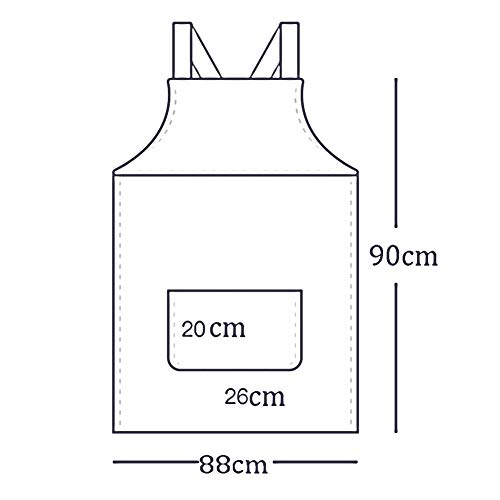 WHAIYAO-Delantal for Mujeres Hombres Casa Cocina Delantal De Algodón Y Lino A Prueba De Aceite Y Suciedad Trabajo Correas Cruzadas, Fácil De Lavar (Color : Blue, Size : 90X88cm)