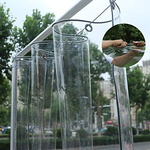 WHE Lona Impermeable Lona Impermeable Transparente con Ojal, Cubierta De Hoja De Pérgola Gruesa para Trabajo Pesado, para Plantas De Invernadero Al Aire Libre, 350 G / 650 G(Color:0.3mm,Size:2.4×6m)