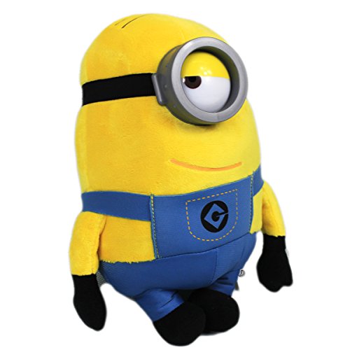 Whitehouse Minions 30 – 34 cm Grande con Gafas de plástico, diseño de GRU 1 & 2 Peluche Amarillo Suave (Stuart)