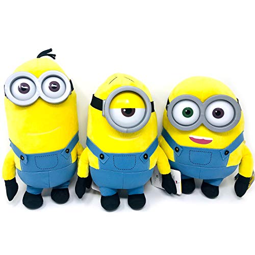 Whitehouse Peluche Minions Bob Kevin Stuart 25/30cm Minion con Gafas de Plástico, Peluche Suave y blandito, Envió Modelo Aleatorio (1 Unidad)