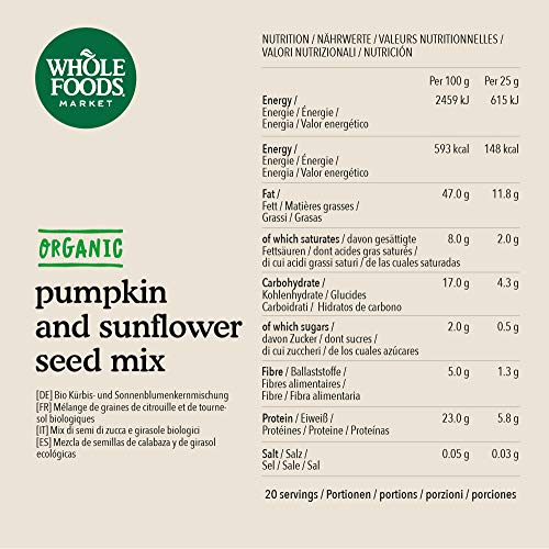 Whole Foods Market - Mezcla de Semillas de Calabaza y de Girasol Ecológicas - 500g