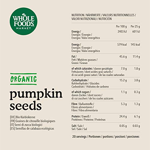 Whole Foods Market - Semillas de calabaza ecológicas, 500g