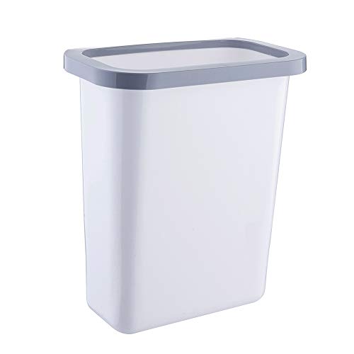 Wicemoon 1pcs Cestos de Basura - Cocina Colgando de La Puerta del Gabinete Colgando Contenedores de Basura de Plástico Cesta de Papel del Cubo de Basura Blanco