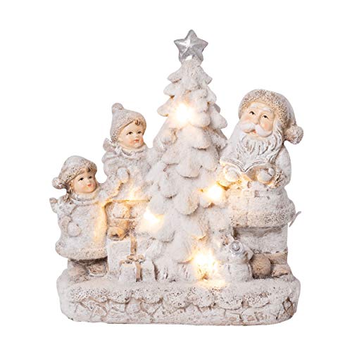 Wichtelstube Collection - Figura decorativa para niños de invierno con Papá Noel con iluminación LED