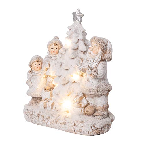 Wichtelstube Collection - Figura decorativa para niños de invierno con Papá Noel con iluminación LED