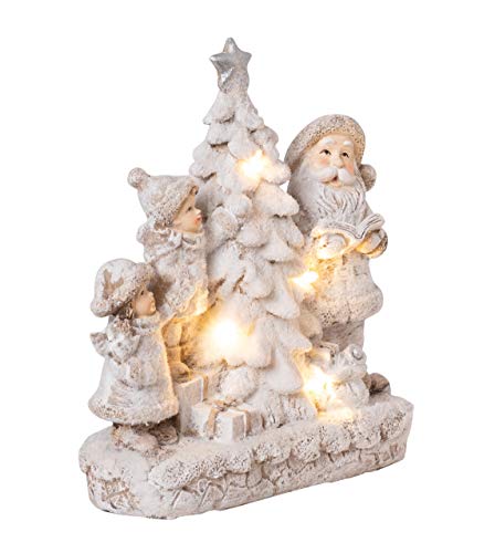 Wichtelstube Collection - Figura decorativa para niños de invierno con Papá Noel con iluminación LED