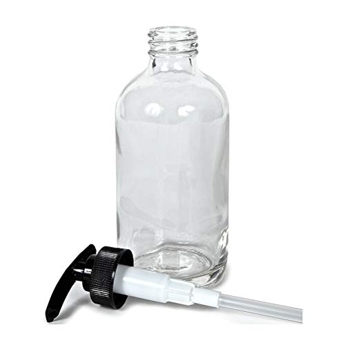 Wii 2 PCS 16 Oz Grande 480ml Botella Alimentador del jabón líquido ámbar Bomba de Cristal con la Bomba de la loción de Acero Inoxidable for el detergente lociones casera (Color : Clear)