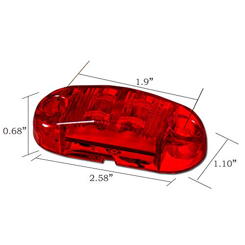 WildAuto Led Camión Luces De Posicion Lateral Luces Galibo Para Camión Remolque 2.5 Pulgada 2 LEDs 12 V/24 V (4 Pcs)