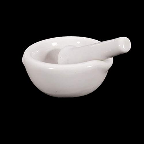 Wilk - Mortero de Porcelana de 60 mm y mortero y plástago y 1 Traje Blanco