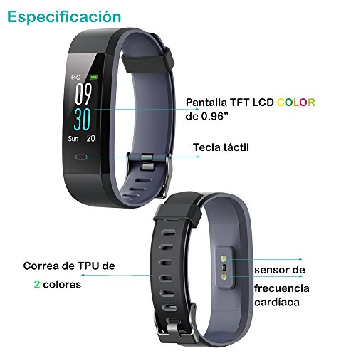 Willful Pulsera Actividad, Pulsera Actividad Inteligente Pantalla Color Reloj con Pulsómetro Impermeable IP68 Podómetro Pulsera Deportiva Reloj para Xiaomi Samsung Huawei Android iPhone iOS Teléfono