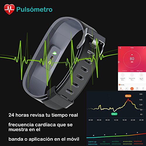 Willful Pulsera Actividad, Pulsera Actividad Inteligente Pantalla Color Reloj con Pulsómetro Impermeable IP68 Podómetro Pulsera Deportiva Reloj para Xiaomi Samsung Huawei Android iPhone iOS Teléfono