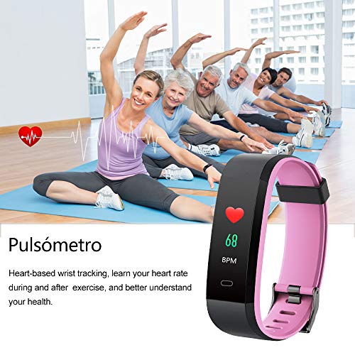 Willful Pulsera Actividad, Pulsera Actividad Inteligente Pantalla Color Reloj con Pulsómetro Impermeable IP68 Podómetro Pulsera Deportiva Reloj para Xiaomi Samsung Huawei Android iPhone iOS Teléfono