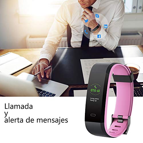 Willful Pulsera Actividad, Pulsera Actividad Inteligente Pantalla Color Reloj con Pulsómetro Impermeable IP68 Podómetro Pulsera Deportiva Reloj para Xiaomi Samsung Huawei Android iPhone iOS Teléfono