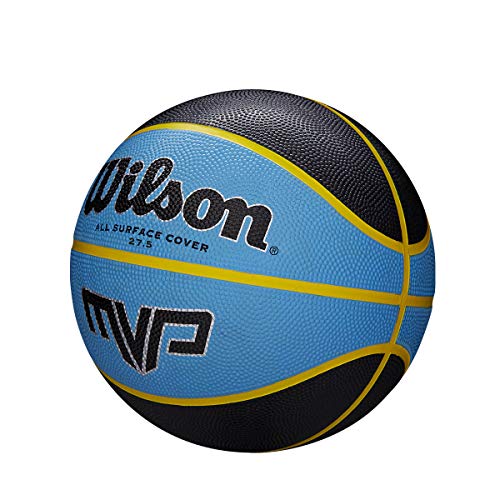 Wilson WTB9017XB03 Pelota de Baloncesto MVP Caucho Interior y Exterior, Unisex-Adult, Negro/Azul, 3