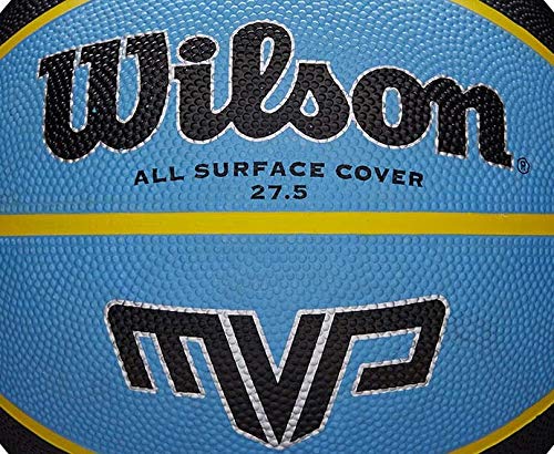 Wilson WTB9017XB03 Pelota de Baloncesto MVP Caucho Interior y Exterior, Unisex-Adult, Negro/Azul, 3