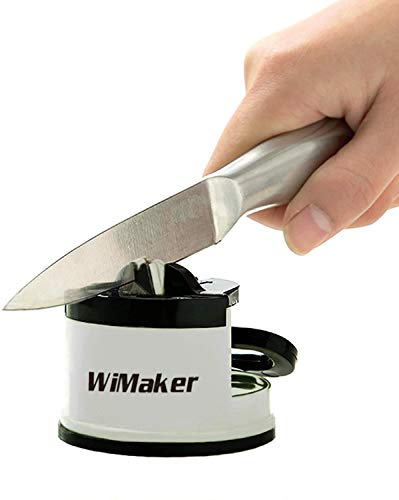 WiMaker Home - Afilador Esencial para Cuchillos de Cocina, Mini afilador de Cuchillos Gris