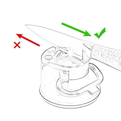 WiMaker Home - Afilador Esencial para Cuchillos de Cocina, Mini afilador de Cuchillos Gris