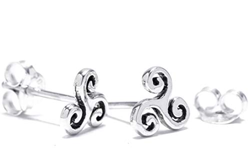 windalf delicada Bohemia Pendientes Trust Diámetro 0.7 cm Celtic Colgante como Trisquel Vintage Plata de ley 925