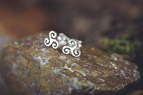 windalf delicada Bohemia Pendientes Trust Diámetro 0.7 cm Celtic Colgante como Trisquel Vintage Plata de ley 925