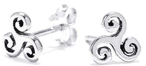 windalf delicada Bohemia Pendientes Trust Diámetro 0.7 cm Celtic Colgante como Trisquel Vintage Plata de ley 925