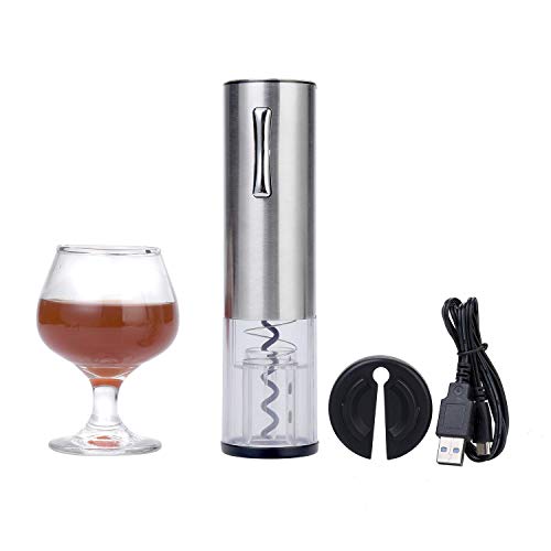 Winey sacacorchos eléctrico para vino, abridor de vino portátil y recargable, extractor de corcho para vino inteligente con cortador de papel de aluminio y cable de carga Micro USB