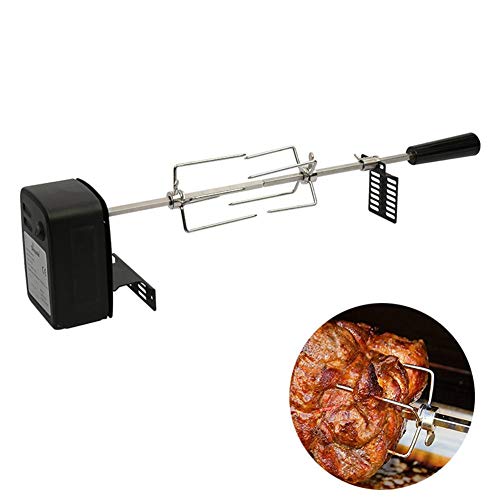 winnerruby Grill Rotisserie Kit Universal Acero Inoxidable Rotisserie Kit 2 Varillas de escupir 2 Tenedores de Carne Rotisserie Motor Barbecue Accesorios para Acampar al Aire Libre Picnic