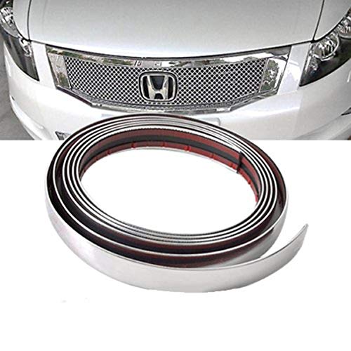 winomo 3 m * 21 mm Flexible Auto coche DIY cromo con moldura Trim rayas protector Bumper Guard para ventana parachoques Grille (Plata)