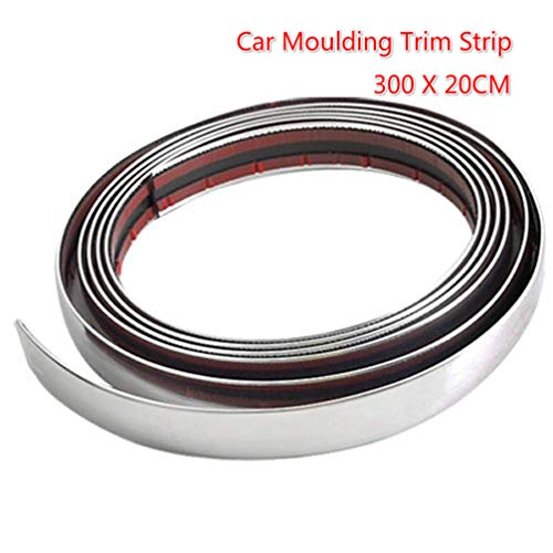 winomo 3 m * 21 mm Flexible Auto coche DIY cromo con moldura Trim rayas protector Bumper Guard para ventana parachoques Grille (Plata)