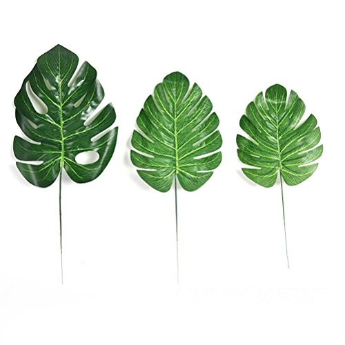 WINOMO hojas de Palma artificiales - planta artificial para decoración de fiesta Luau hawaiano playa fiesta temática 10pcs - L